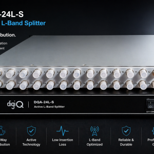 DigiQ DQA-24L-S 24 Way Active Splitter 950-2150 MHz | Zero Loss RF Satellite Signal Amplifier | LNB Power Control | SMATV Cable TV Distributor BD